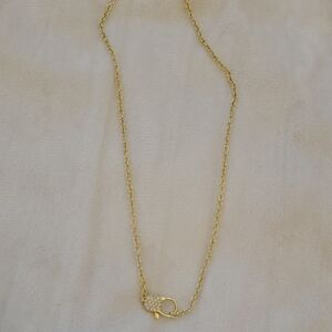 Elegant Gold Necklace with Crystal Pendant